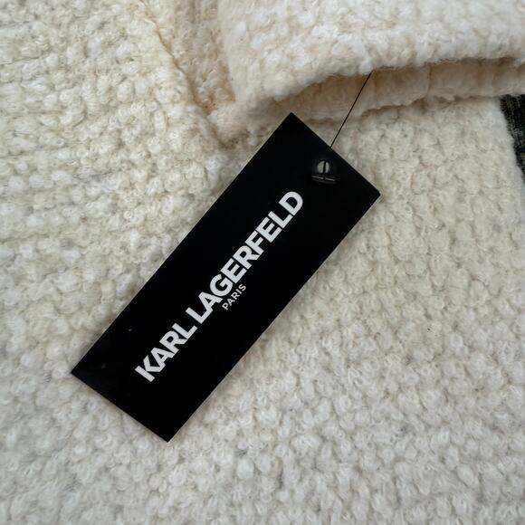 KARL LAGERFELD PARIS Women's XXL Double-Breasted Overcoat Wool Blend - Picture 11 of 12